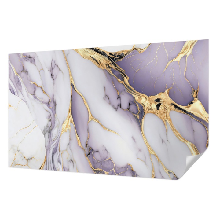 Öntapadós Dekor Tapéta, Wallfluent, Absztrakt márvány, Fehér, 416 x 254 cm, Klasszikus, Könnyen Felszerelhető, 010170060070000282613