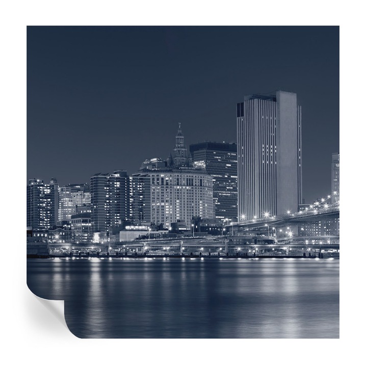 Tapet Autodeziv De Perete, Tulup, Orasul noptii, Multicolor, 250 x 250 cm, Decorativ, Pentru Bucatarie, Baie, 010170060030000000857