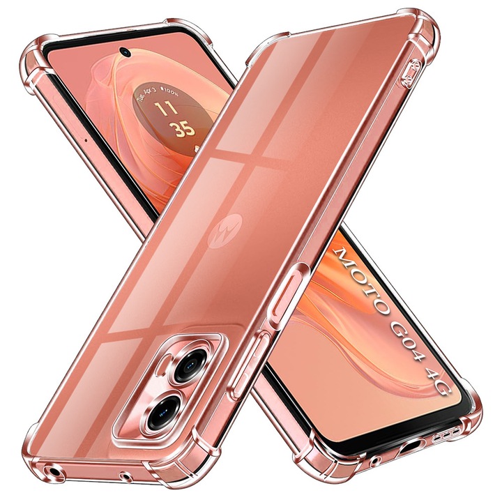 Husa telefon Shockproof Clear Silicone Motorola Moto G04 / Moto G04s / Moto G24 / Moto E14 Clear Transparent