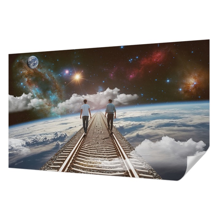 Öntapadós Fotótapéta Falra, Wallfluent, Űrutazás, Fehér, 416 x 254 cm, Modern Dizájn, Könnyen Felszerelhető És Tisztítható, 010170060070000284734