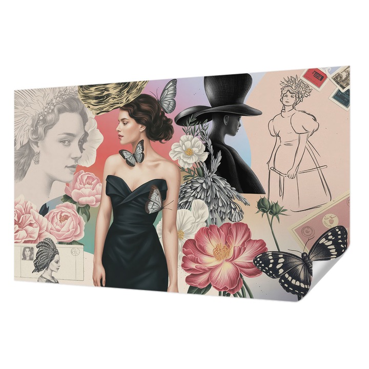 Öntapadós Fotótapéta Falra, Wallfluent, Virágok és portrék, Rózsaszín, 416 x 254 cm, Dekoráció, Erős Ragasztó, 010170060070000284736