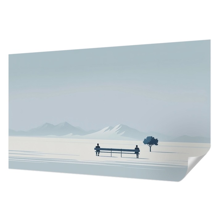 Öntapadós Tapéta Fali Dekoráció, Wallfluent, Minimalista tájkép, Kék, 416 x 254 cm, Klasszikus, Könnyen Felszerelhető, 010170060070000284753