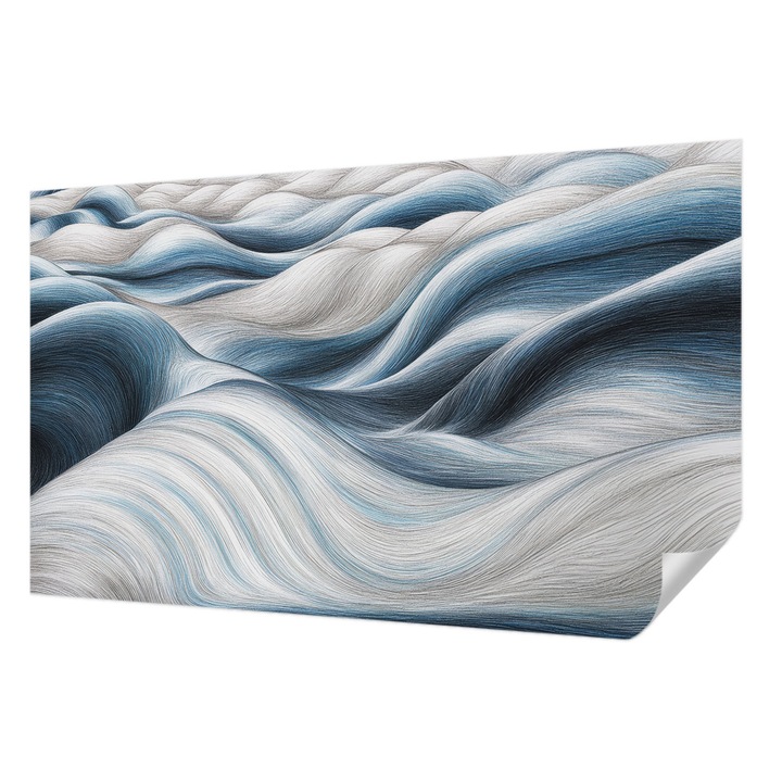 Öntapadós Tapéta Falra, Wallfluent, Lágy hullámok, Fehér, 416 x 254 cm, Dekoráció, Klasszikus, 010170060070000284764