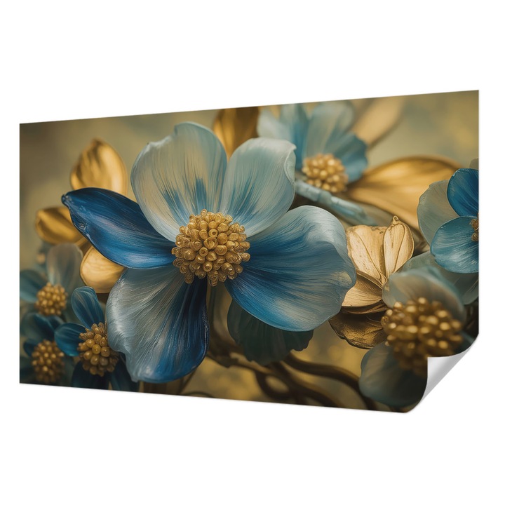 Fali Fotótapéta Autocolant, Wallfluent, Aranjament floral, Alb, 416 x 254 cm, Pentru Living, Birou, Hol, 010170060070000284842