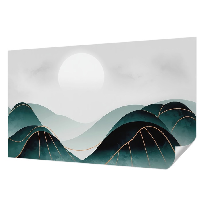 Tapet Autocolant De Perete, Wallfluent, Pace aparenta, Verde, 416 x 254 cm, Pentru Interior, Usor De Curatat, 010170060070000284892