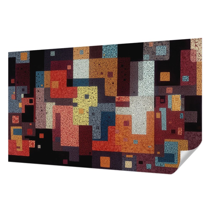 Fali Fotótapéta Autodeziv, Wallfluent, Forme colorate, Negru, 416 x 254 cm, Decorativ, Usor De Instalat, 010170060070000284945