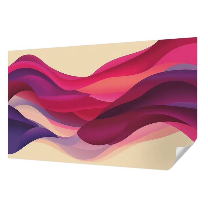 Tapet Autodeziv De Perete, Wallfluent, Unde lichide, Roz, 416 x 254 cm, Pentru Living, Birou, Hol, 010170060070000285042