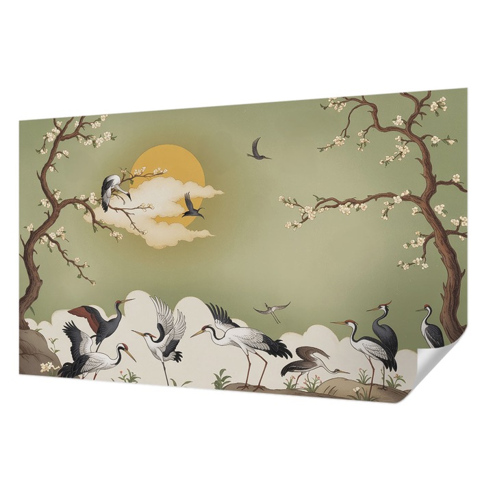 Öntapadós Fotótapéta Falra, Wallfluent, Elegáns természet, Zöld, 416 x 254 cm, Előszobába, Hálószobába, 010170060070000285130