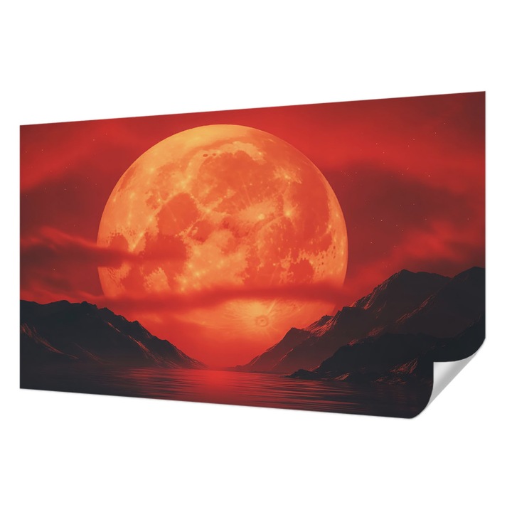 Fali Fotótapéta Autodeziv, Wallfluent, Fenomen nocturn, Rosu, 416 x 254 cm, Pentru Perete, Rezistente La Apa, Umiditate Si Pete, 010170060070000285189