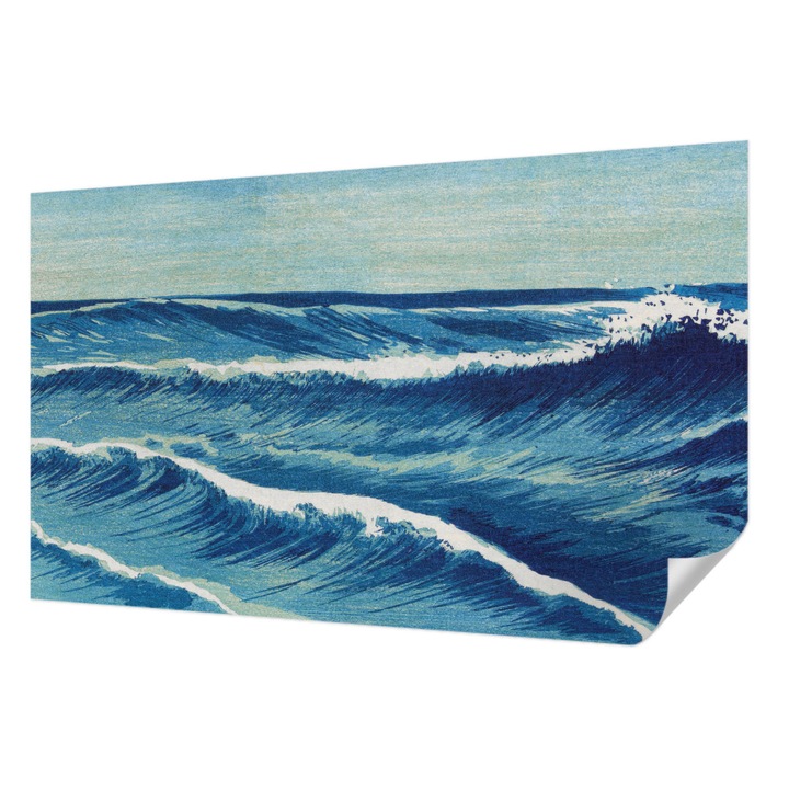 Tapet Autocolant De Perete, Wallfluent, Valurile marii, Albastru, 416 x 254 cm, Pentru Baie, Bucatarie, 010170060070000285290