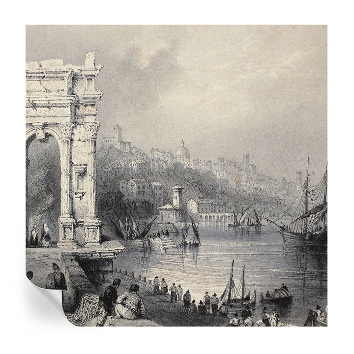 Fali Fotótapéta Autodeziv, Tulup, Peisaj marin, Gri, 250 x 250 cm, Decorativ, Lavabil, 010170060030000282715