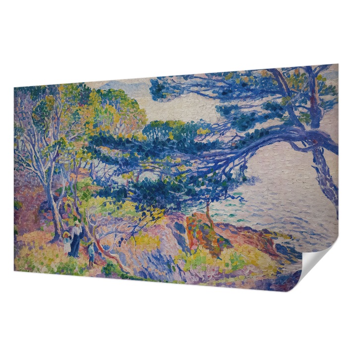 Öntapadós Fotótapéta Falra, Wallfluent, Impresszionista tájkép, Kék, 416 x 254 cm, Könnyen Tisztítható, Nedvességálló, 010170060070000285405