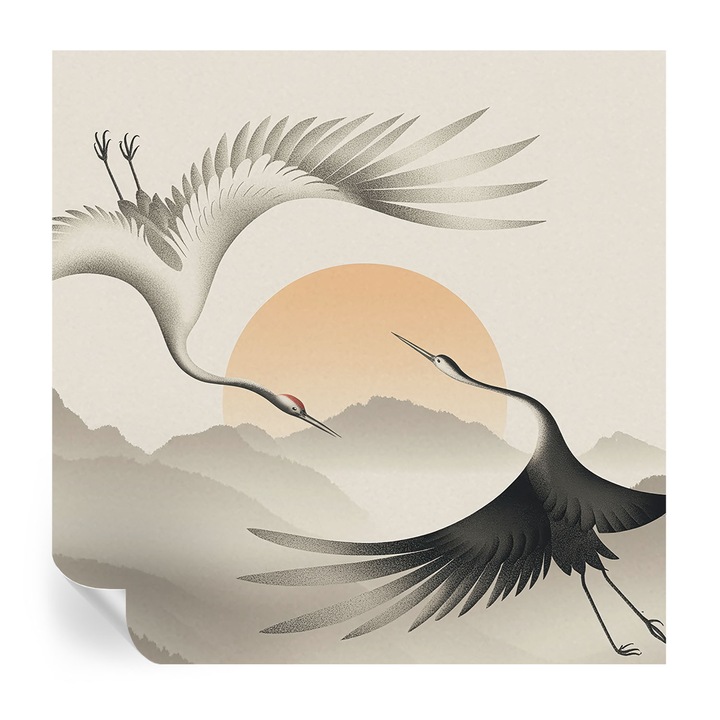 Öntapadós Tapéta Fali Dekoráció, Tulup, Keleti daruk, Fehér, 250 x 250 cm, Dekor, Könnyen Felszerelhető És Tisztítható, 010170060030000285132