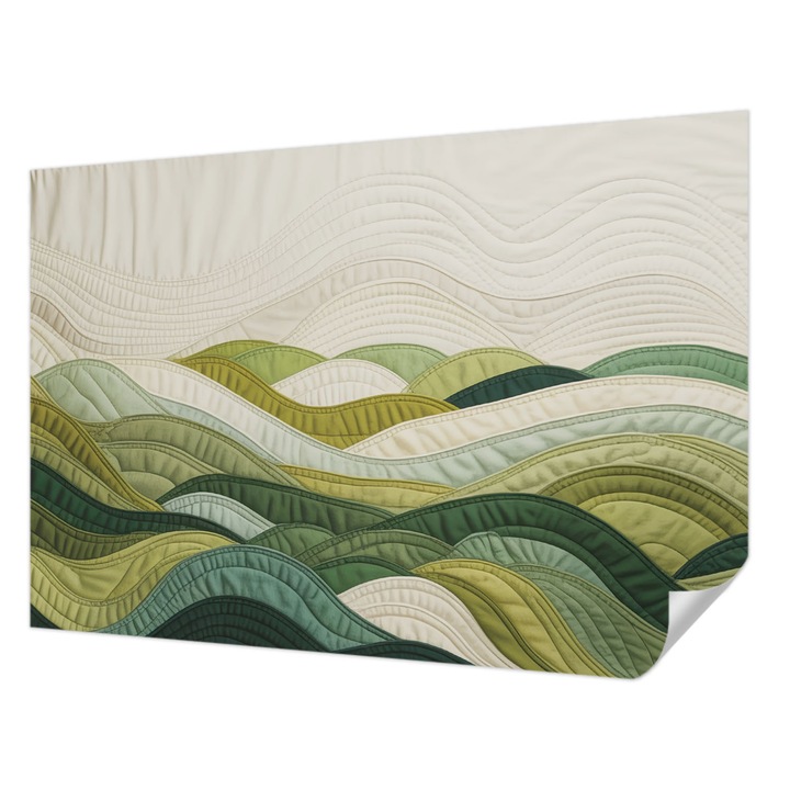 Öntapadós Fotótapéta Falra, Wallfluent, Fabric Hills, Zöld, 152 x 104 cm, Fali Dekoráció, Nedvesség- És Foltálló, 010170060180000285188