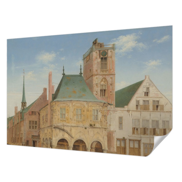 Tapet Textil Autocolant, Wallfluent, Primaria istorica, Albastru, 152 x 104 cm, Pentru Perete, Rezistente La Apa, Umiditate Si Pete, 010170060180000285617