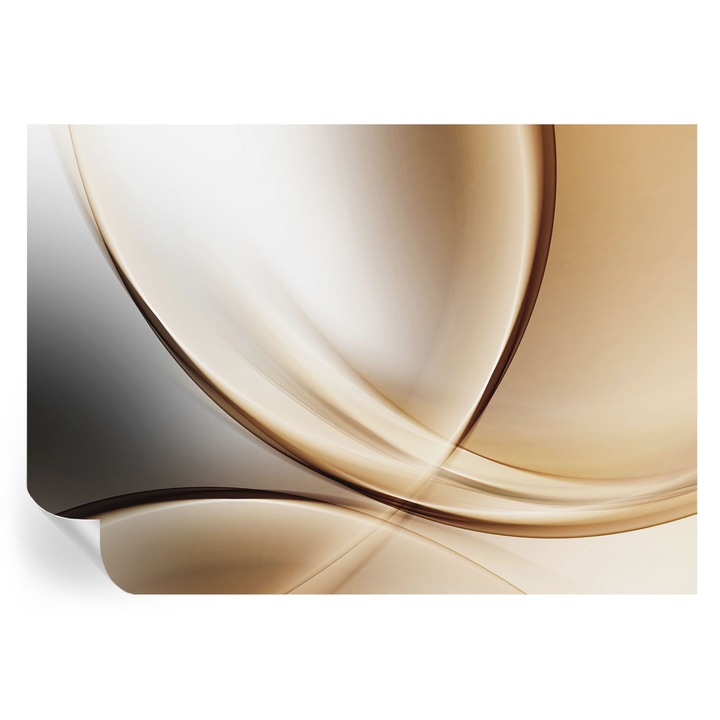 Tapet Textil Autocolant, Tulup, Linii rotunjite, Bej, 208 x 146 cm, Decorativ, Pentru Interior, 010170060950000002052