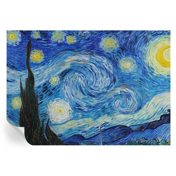 Fototapet Tulup, Cerul noptii, Albastru, 208x146cm, Autodeziv
