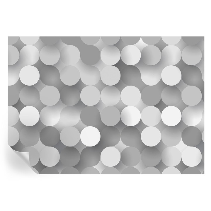 Tapet Autodeziv De Perete, Tulup, Cercuri gri, Gri, 208 x 146 cm, Decorativ, Pentru Bucatarie, Baie, 010170060950000013023