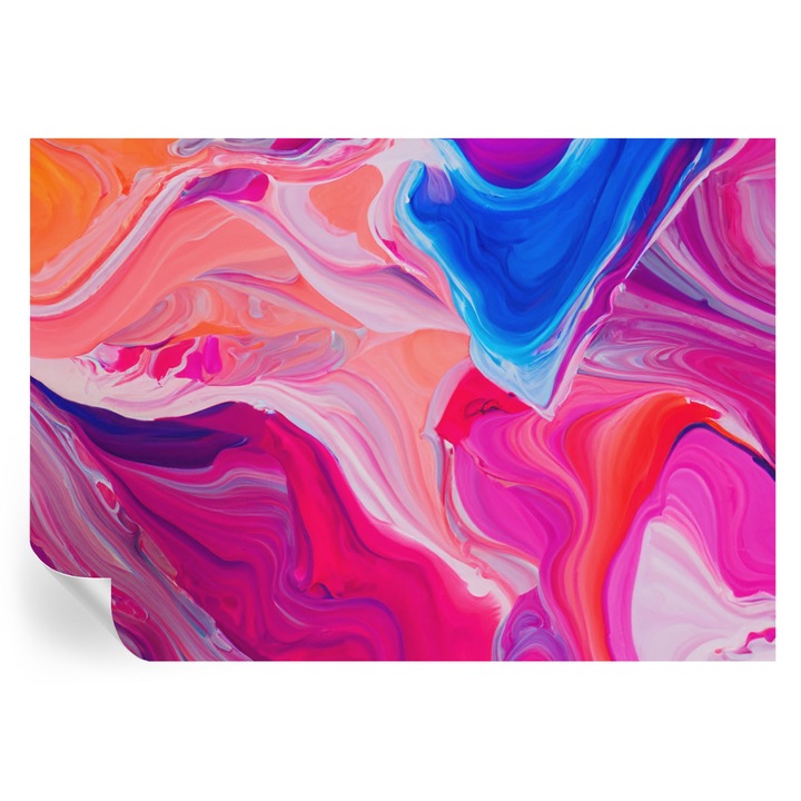 Tapet Autodeziv De Perete, Tulup, Unde lichide, Roz, 208 x 146 cm, Decorativ, Adeziv Puternic, 010170060950000282567