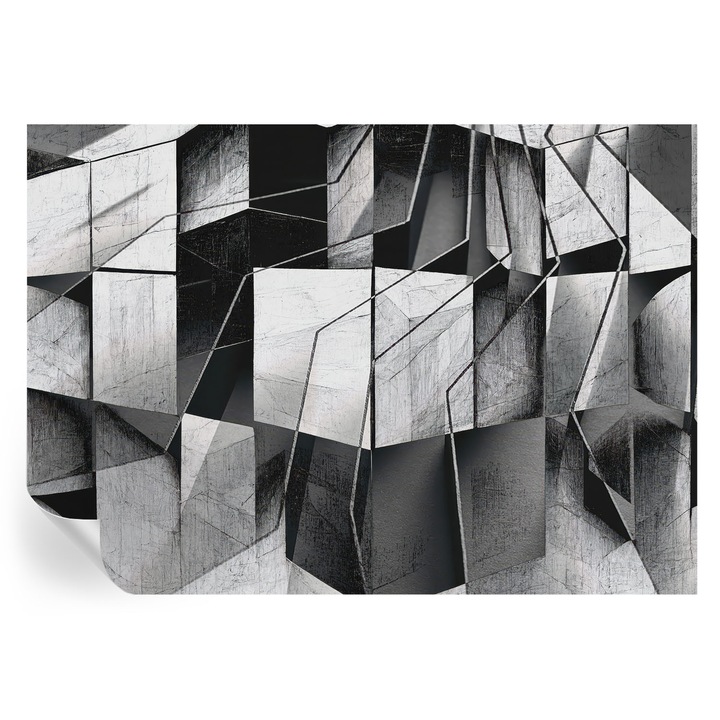 Tapet Autodeziv De Perete, Tulup, Abstractie geometrica, Multicolor, 208 x 146 cm, Decorativ, Adeziv Puternic, 010170060950000285024