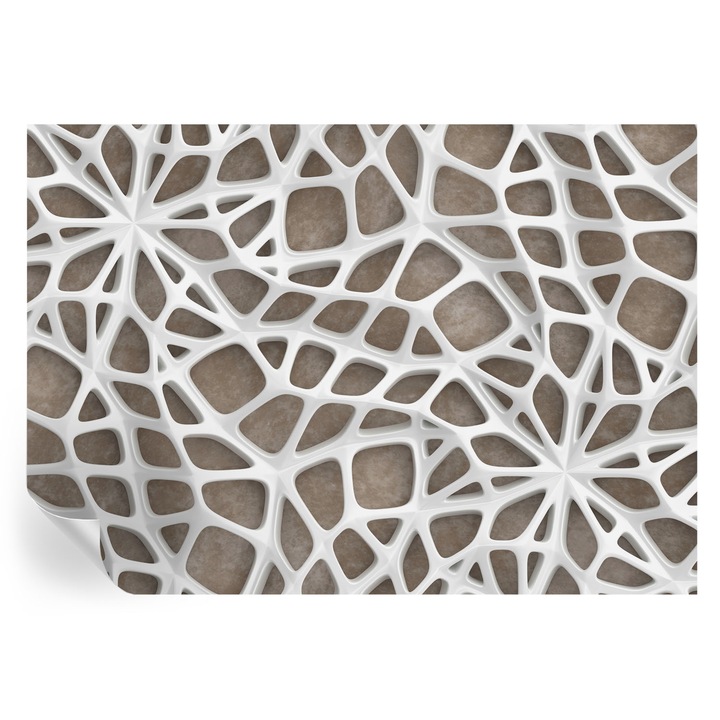 Tapet autocolant Tulup, Plasa de dantela, Alb, 208x146cm