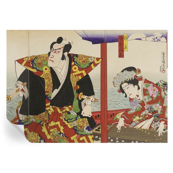 Tapet autoadeziv Tulup, Teatrul japonez, roșu, 208x146cm