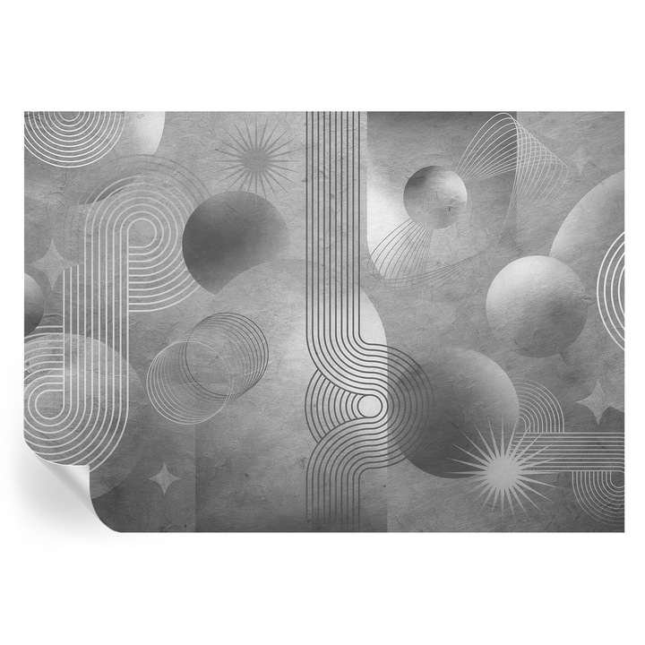 Öntapadós Fotótapéta Falra, Tulup, Absztrakt elegancia, Szürke, 208 x 146 cm, Dekoráció, Nedvesség- És Foltálló, 010170060950000285320