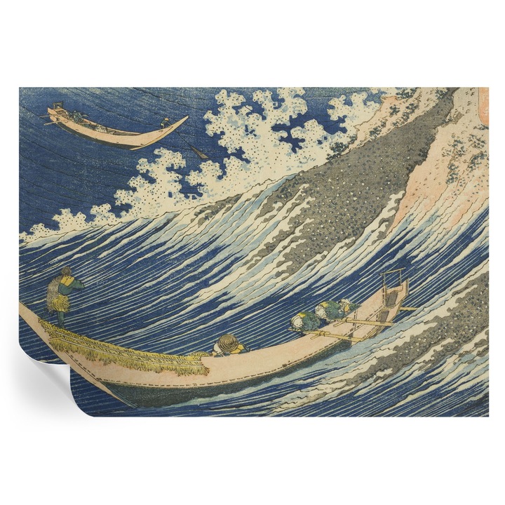 Tapet Autodeziv De Perete, Tulup, Valurile marii, Albastru, 208 x 146 cm, Decorativ, Pentru Living, Hol, 010170060950000285643