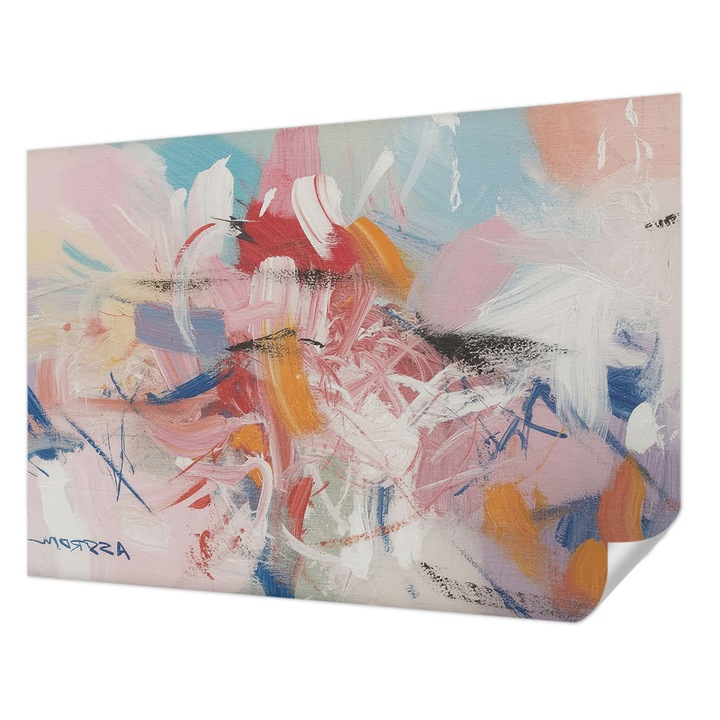 Fali Fotótapéta Autodeziv, Wallfluent, Abstractie armonioasa, Roz, 312 x 219 cm, Pentru Baie, Bucatarie, 010170060960000284904