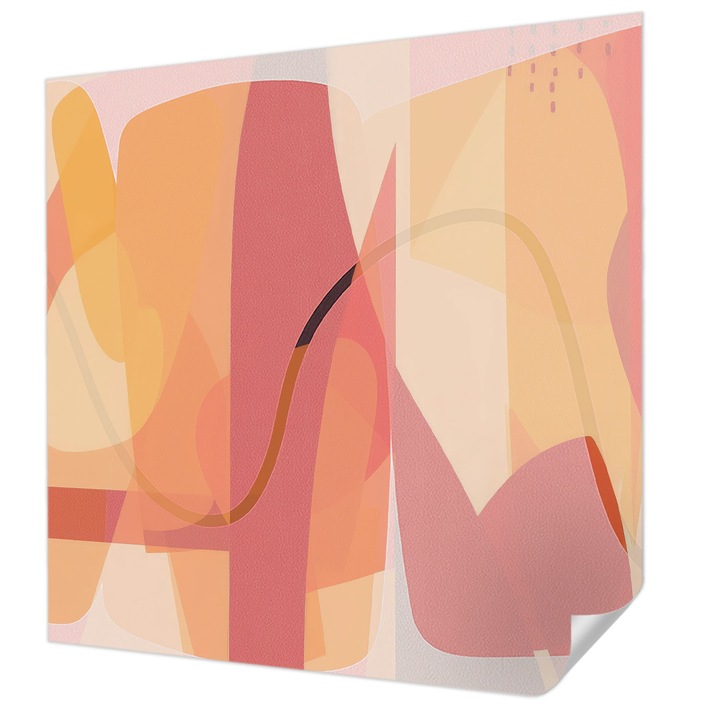 Öntapadós Fotótapéta Falra, Wallfluent, Színes absztrakció, Narancssárga, 250 x 250 cm, Dekoráció, Erős Ragasztó, 010170060030000285002