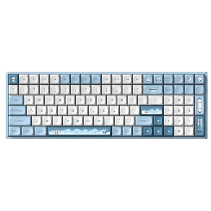 IQUNIX F97 Wintertide billentyűzet, vezetékes, vezeték nélküli, USB kék/fehér