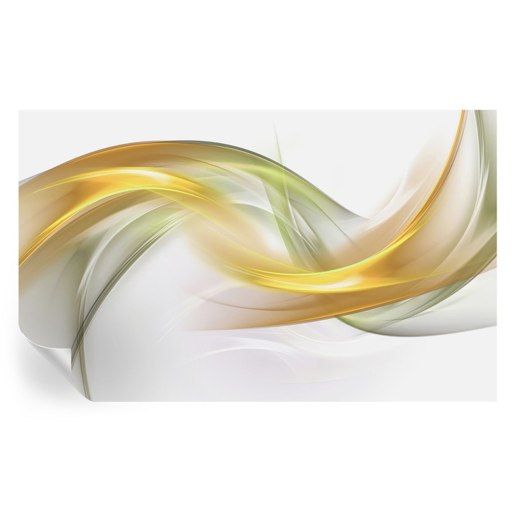 Tapet Textil Autocolant, Tulup, Armonie fluida, Alb, 416 x 254 cm, Decorativ, Usor De Instalat, 010170060070000002260