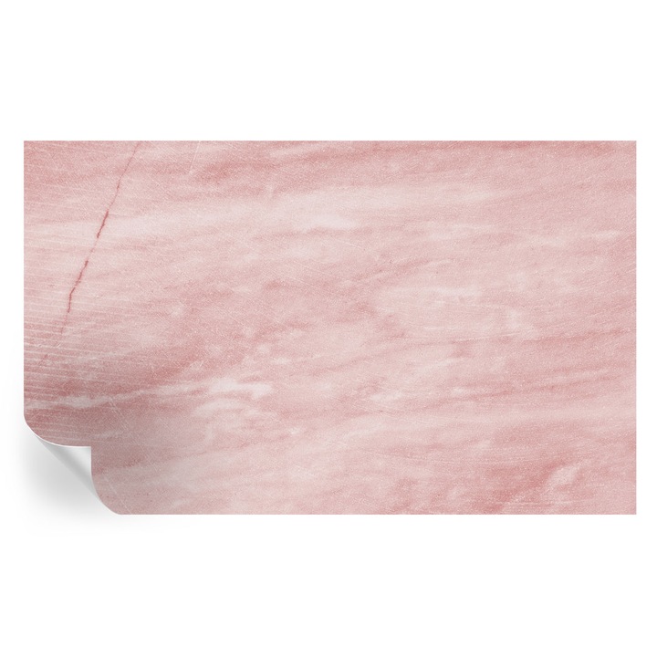 Tapet Textil Autocolant, Tulup, Model de marmura, Roz, 416 x 254 cm, Decorativ, Stickere Decorative, 010170060070000012162