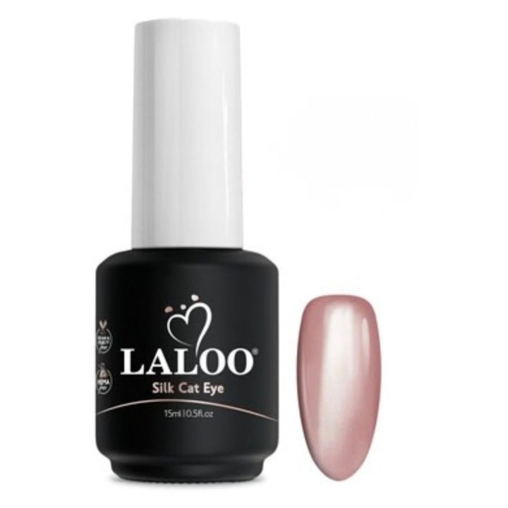 Oja semipermanentă, Laloo Cosmetics, Silk Cat Eye Nr2, roz, 15ml