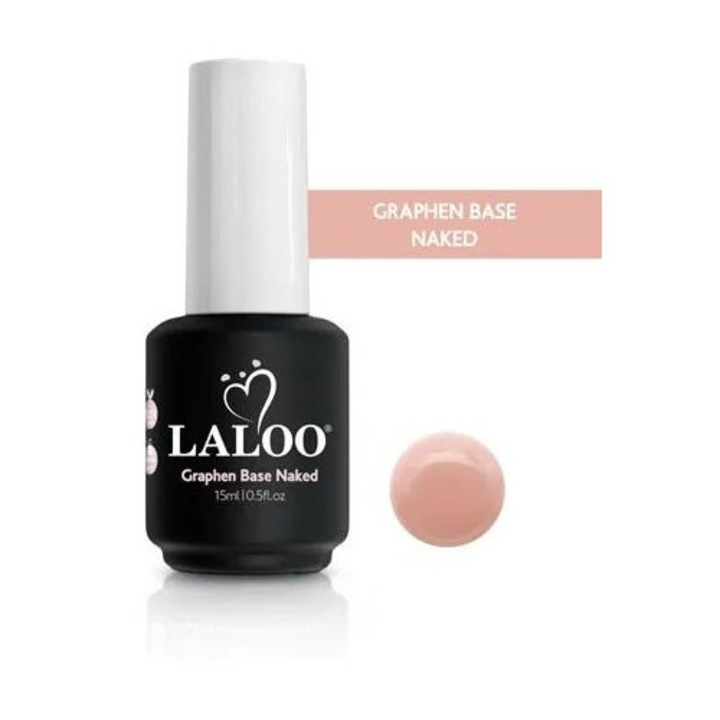 Oja semipermanentă, Laloo Cosmetics, Baza Graphen, roz transparent, 15ml