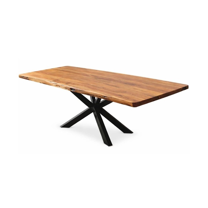 Masa de dining din lemn de acacia 180x90 cm Bandra Star Live Edge Haro