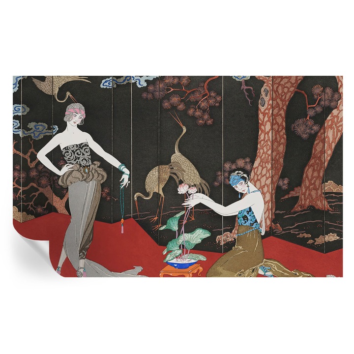 Öntapadós Dekor Tapéta, Tulup, Elegáns jelenet, Fekete, 416 x 254 cm, Dekoráció, Könnyen Felszerelhető, 010170060070000031840