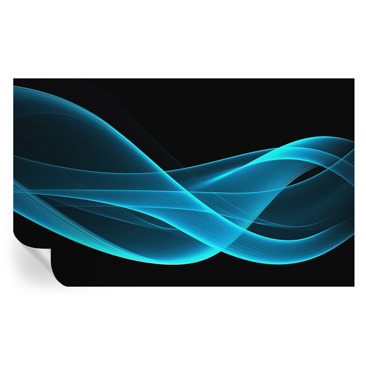 Tapet Textil Autocolant, Tulup, Valuri atragatoare, Negru, 416 x 254 cm, Decorativ, Usor De Montat Si Rezistent, 010170060070000274335