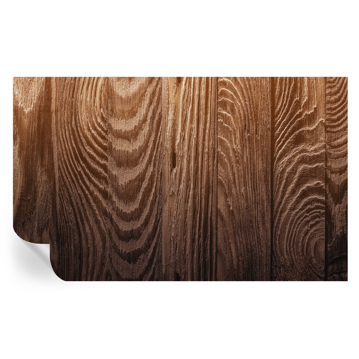 Tapet Textil Autocolant, Tulup, Inele de lemn, Maro, 416 x 254 cm, Decorativ, Pentru Birou, 010170060070000282498