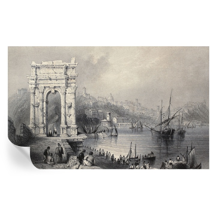 Fali Fotótapéta Autodeziv, Tulup, Peisaj marin, Gri, 416 x 254 cm, Decorativ, Lavabil, 010170060070000282715