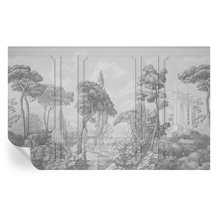 Tapet Textil Autocolant, Tulup, Natura atmosferica, Gri, 416 x 254 cm, Decorativ, Adeziv Puternic, 010170060070000282725