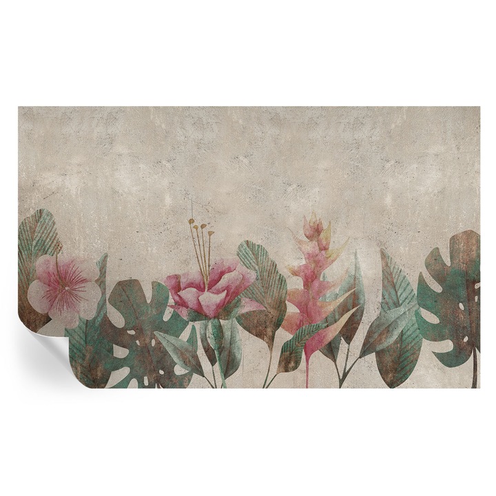 Tapet Autocolant De Perete, Tulup, Flora subtila, Bej, 416 x 254 cm, Decorativ, Lavabil, 010170060070000282745