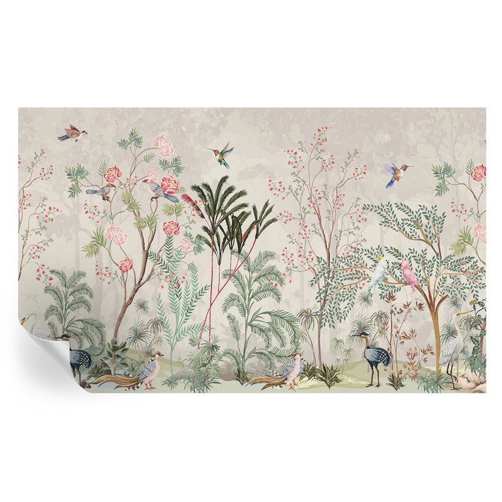 Tapet Autodeziv De Perete, Tulup, Oaza tropicala, Verde, 416 x 254 cm, Decorativ, Rezistente La Apa, Umiditate Si Pete, 010170060070000282755