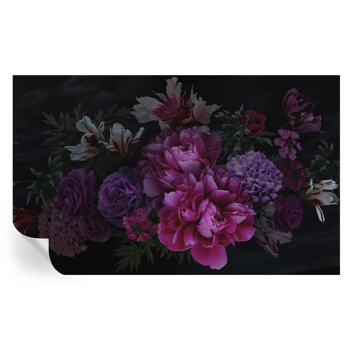 Fali Fotótapéta Autodeziv, Tulup, Eleganta florala, Roz, 416 x 254 cm, Decorativ, Rezistente La Apa, Umiditate Si Pete, 010170060070000282783