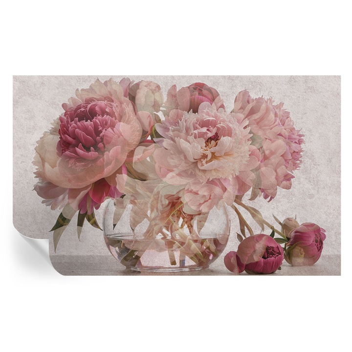 Tapet Autodeziv De Perete, Tulup, Farmec de bujor, Roz, 416 x 254 cm, Decorativ, Rezistente La Apa, Umiditate Si Pete, 010170060070000284799