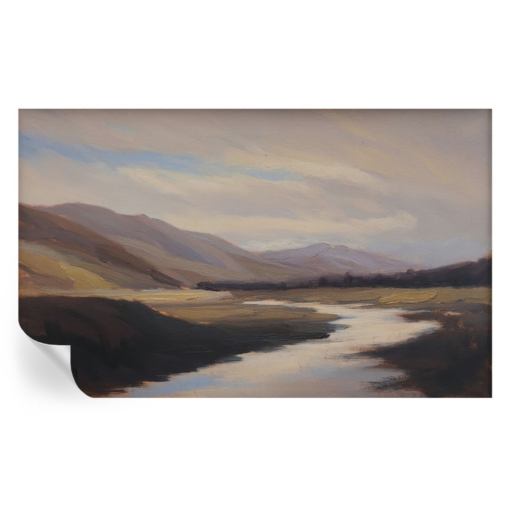 Tapet Textil Autocolant, Tulup, Pace naturala, Maro, 416 x 254 cm, Decorativ, Usor De Instalat, 010170060070000284838