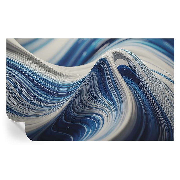 Tapet Textil Autocolant, Tulup, Abstractie armonioasa, Alb, 416 x 254 cm, Decorativ, Stickere Decorative, 010170060070000284844