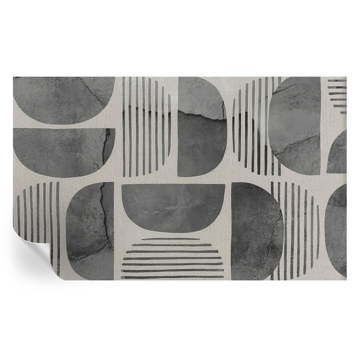 Tapet Autodeziv De Perete, Tulup, Forme geometrice, Gri, 416 x 254 cm, Decorativ, Usor De Curatat, 010170060070000284861