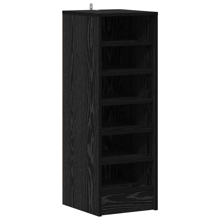 vidaXL Cipőszekrény polcokkal Fekete tölgy 32 x 35 x 90 cm Faanyag 862688