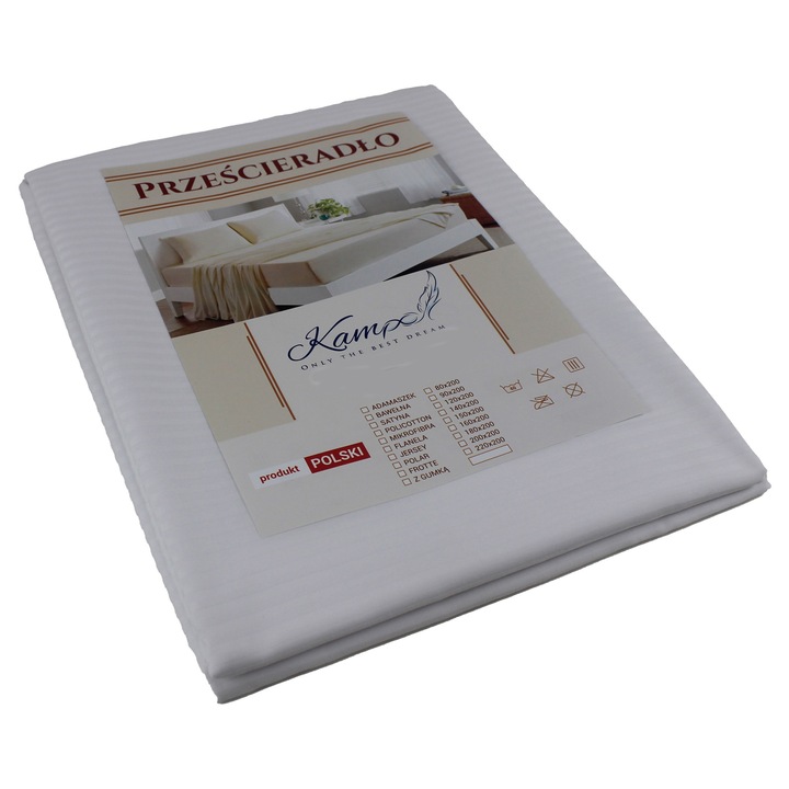 Cearceaf de pat Kam-Pol set traditional hotelier 200x300cm, material de calitate
